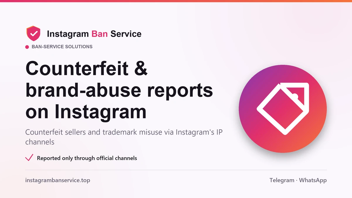 Counterfeit and brand-abuse evidence that supports a trademark claim for an Instagram username