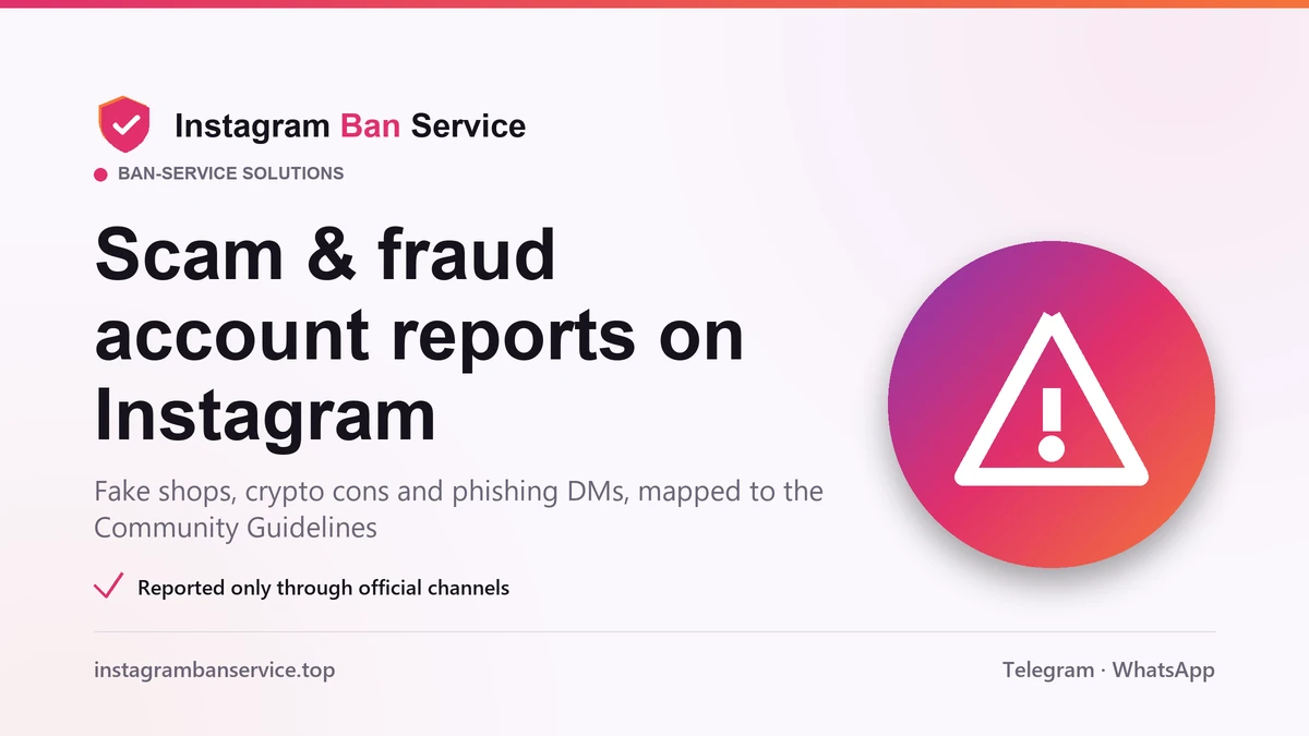 Reporting a genuine Instagram scam account under the scam or fraud category with proof attached