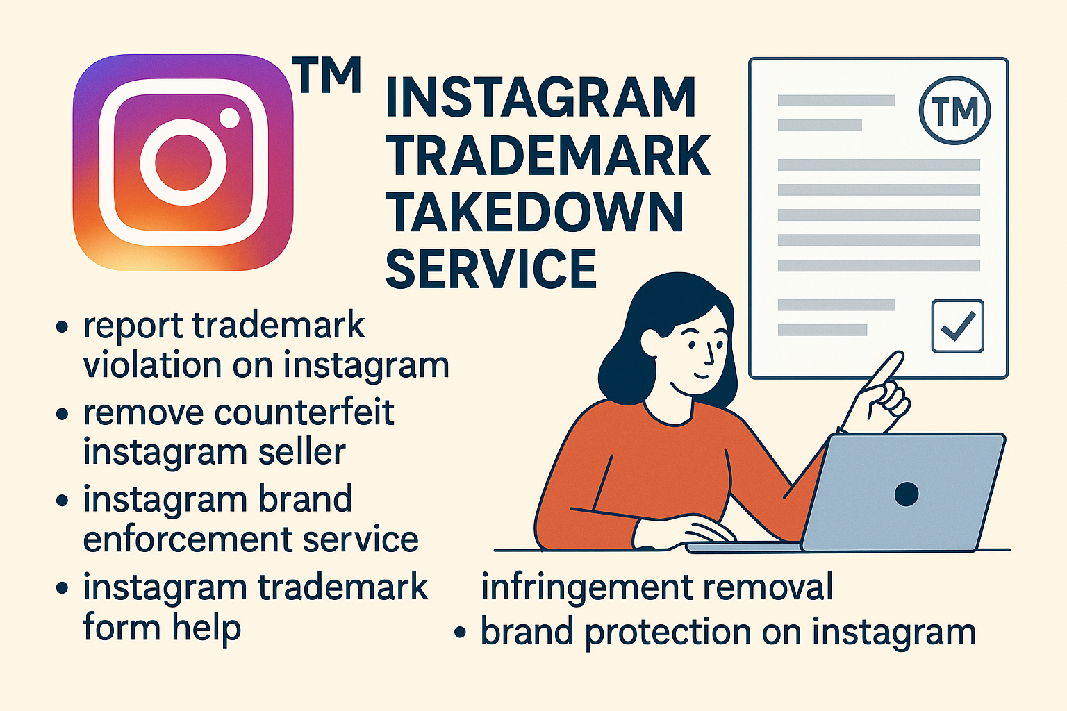 Special Instagram report forms for impersonation, copyright and trademark when the in-app button cannot verify a claim